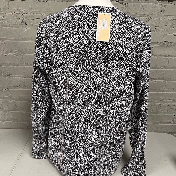 Michael Kors Black and White Dotted Blouse - Picture 3 of 5